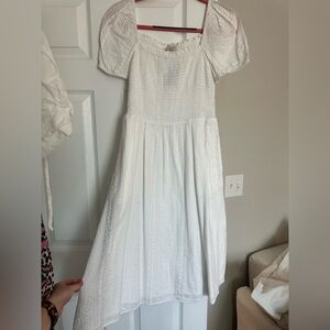 LOFT White Textured petite Casual Dress